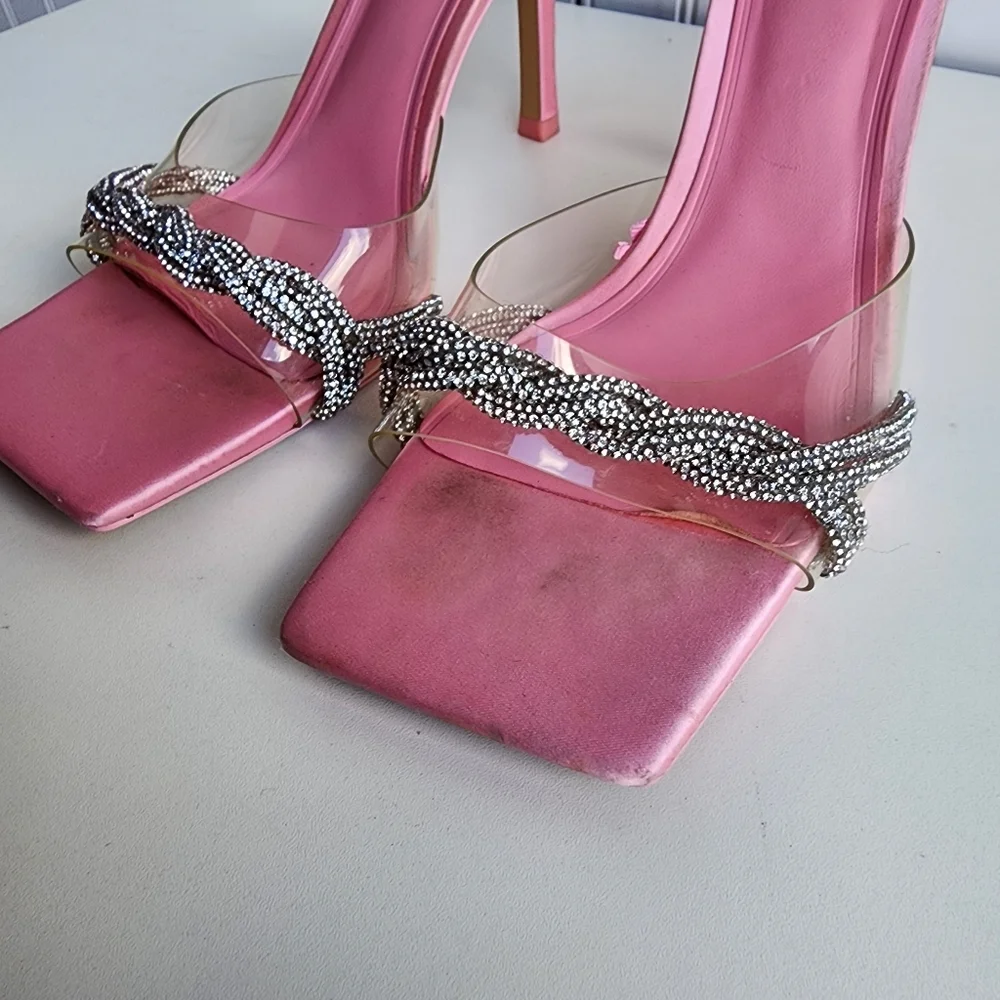 Zara Pink High Heel Slippers Women Heeled Sandals Woman Heels Sz 42 US Size 11 - Picture 3 of 10